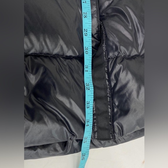 The North Face Caroline Goose Down Coat XS Glossy Black Belted Puffer - Picture 5 of 6